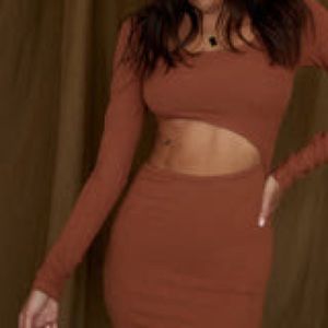 Rust Cutout Maxi Dress